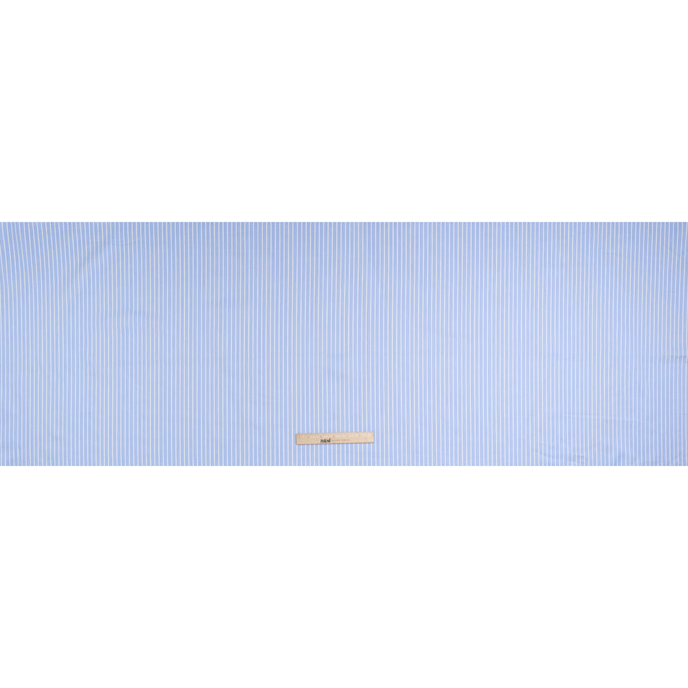 Cotton Twill Shirting - Light Blue and White Stripes - Deadstock - Full Cotton Twill Shirting - Light Blue and White Stripes - Deadstock - Full