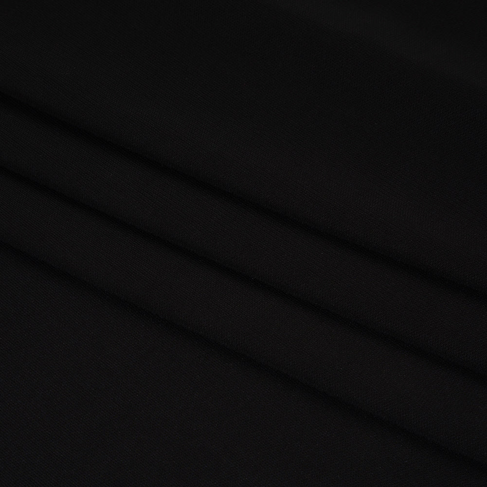 Rayon Interlock Knit - Black - Deadstock - Folded Rayon Interlock Knit - Black - Deadstock - Folded
