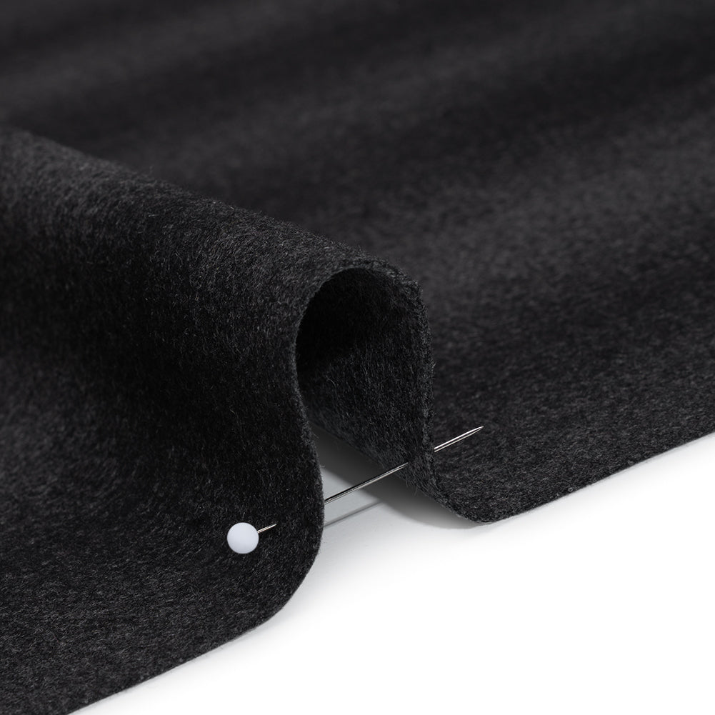 Brushed Wool Blend Coating - Dark Gray and Black Gradient Stripes - Deadstock Detail Brushed Wool Blend Coating - Dark Gray and Black Gradient Stripes - Deadstock Detail