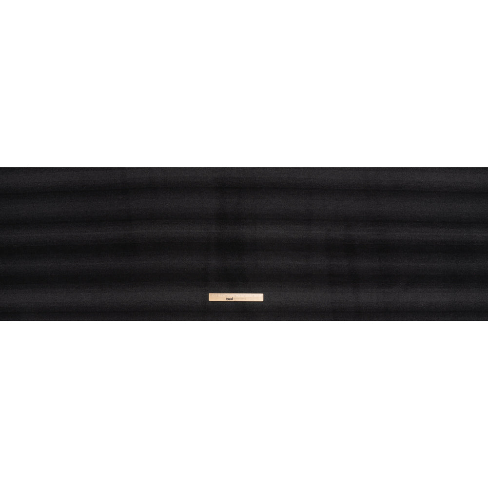 Brushed Wool Blend Coating - Dark Gray and Black Gradient Stripes - Deadstock - Full Brushed Wool Blend Coating - Dark Gray and Black Gradient Stripes - Deadstock - Full