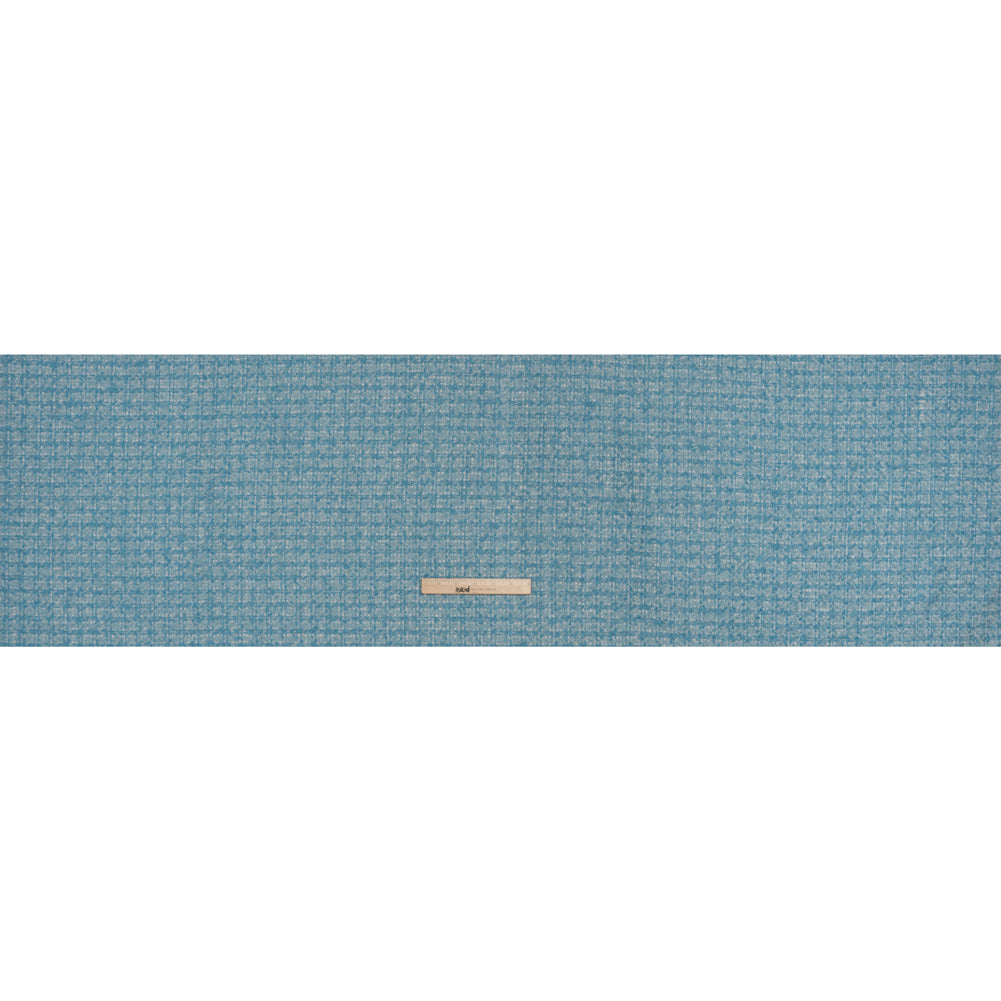 Wool Blend Boucle Tweed - Pale Blue, Sky and White Check - Deadstock - Full Wool Blend Boucle Tweed - Pale Blue, Sky and White Check - Deadstock - Full