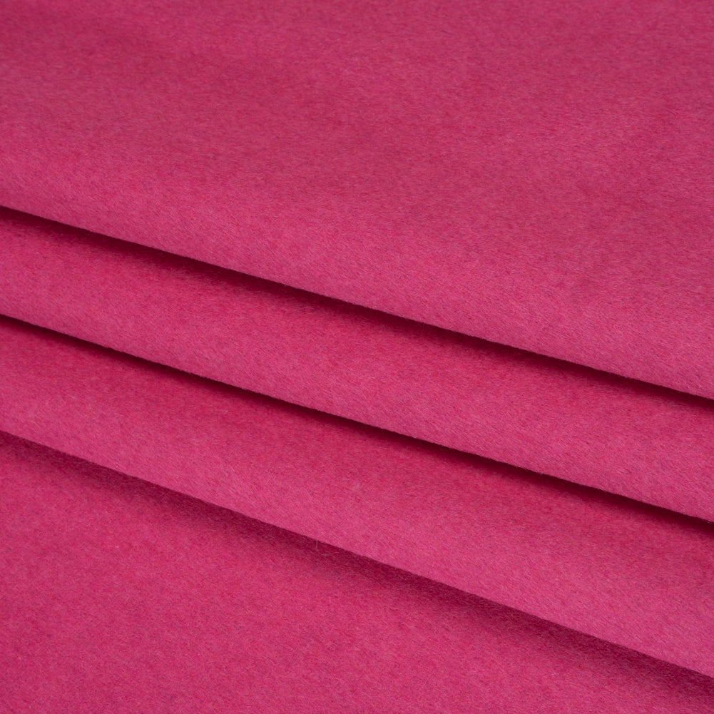 Brushed Wool Blend Twill Coating - Hot Pink - Deadstock Folded Brushed Wool Blend Twill Coating - Hot Pink - Deadstock Folded