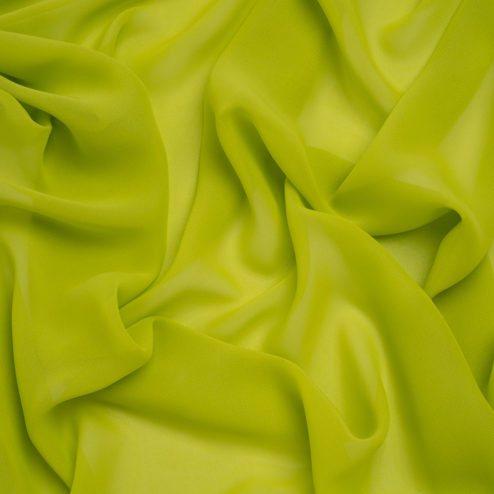 Polyester Chiffon - Lime Green - Designer Deadstock Polyester Chiffon - Lime Green - Designer Deadstock