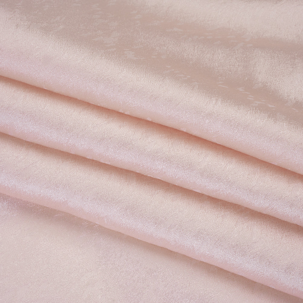 Luminous Polyester Brocade - Light Pink Abstract Animal Spots - Deadstock Folded Luminous Polyester Brocade - Light Pink Abstract Animal Spots - Deadstock Folded