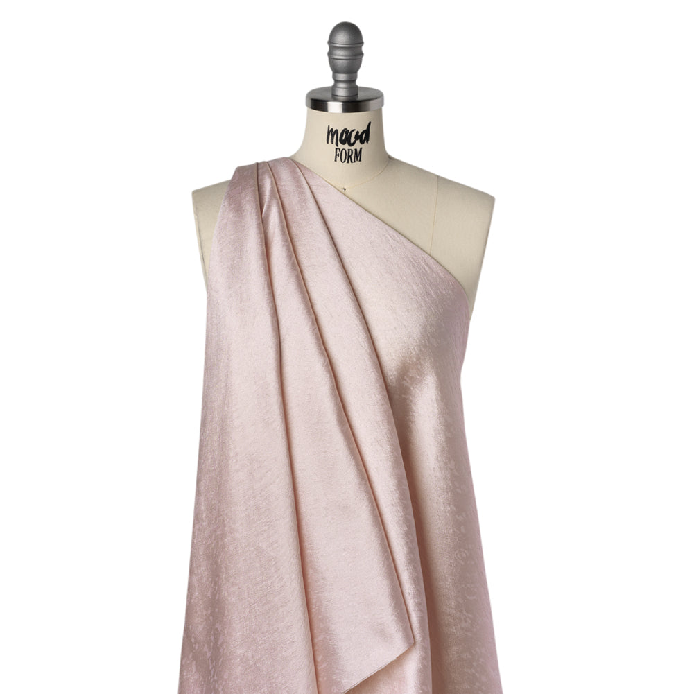Luminous Polyester Brocade - Light Pink Abstract Animal Spots - Deadstock Drape Luminous Polyester Brocade - Light Pink Abstract Animal Spots - Deadstock Drape