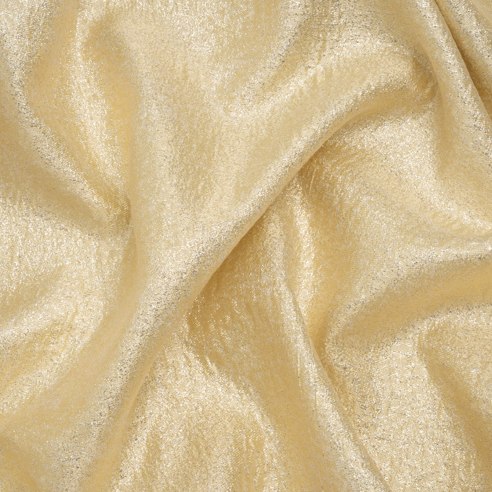 Metallic Polyester Brocade - Gold Abstract - Deadstock Metallic Polyester Brocade - Gold Abstract - Deadstock