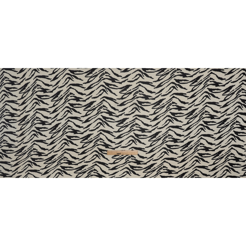 Viscose Georgette Print - Black and White Zebra Stripes - Designer Deadstock - Full Viscose Georgette Print - Black and White Zebra Stripes - Designer Deadstock - Full