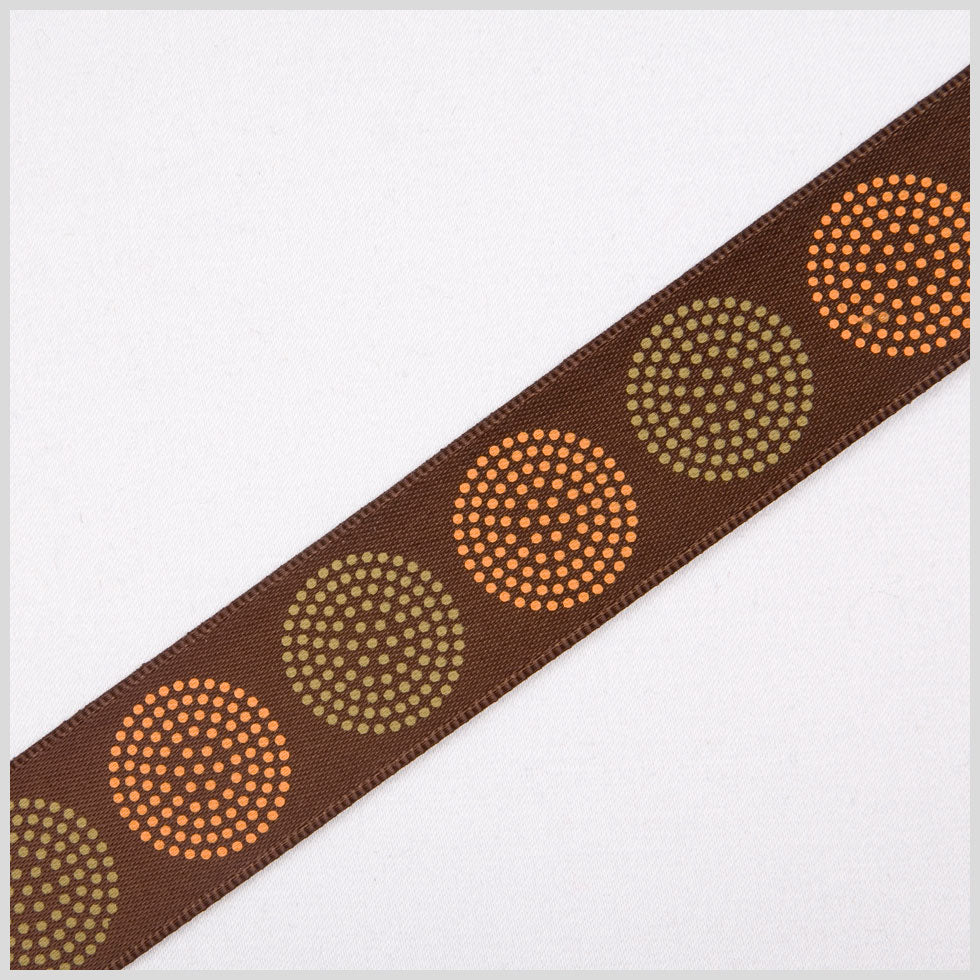 1.5" Brown Printed Satin Ribbon 1.5" Brown Printed Satin Ribbon