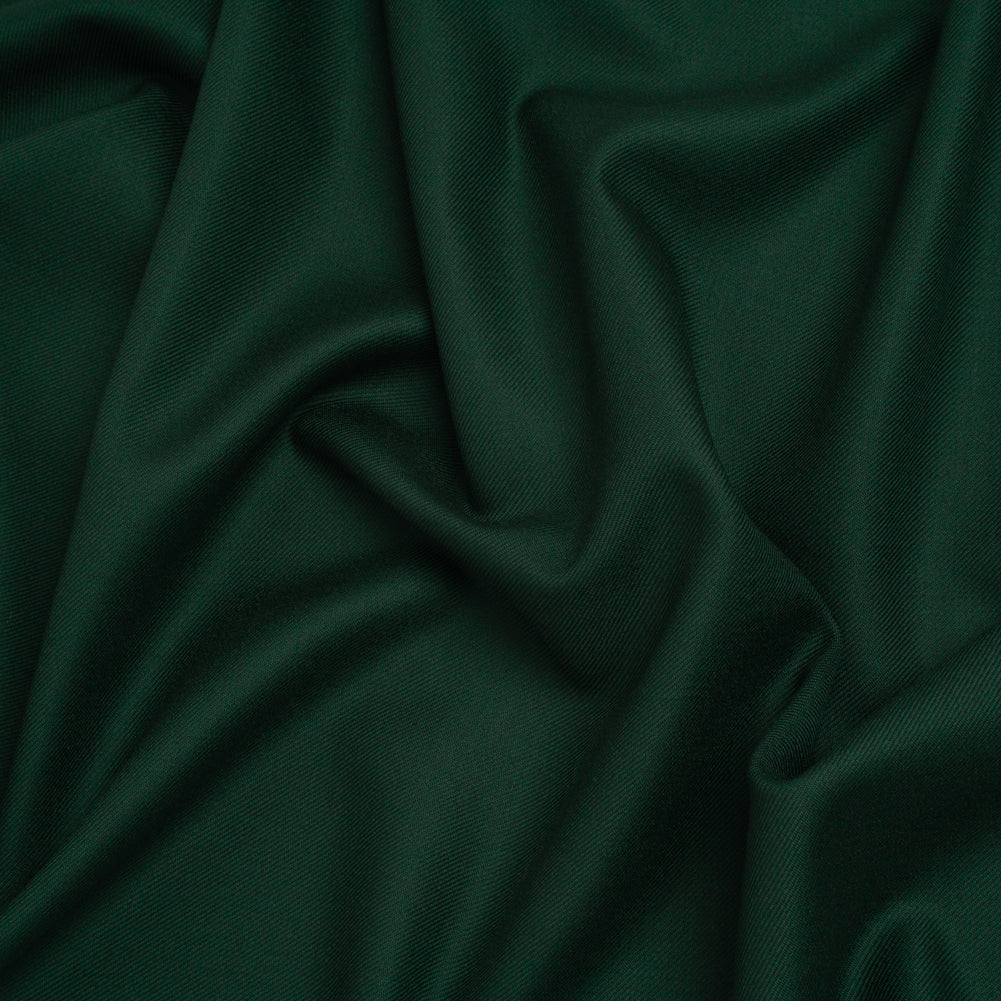Virgin Merino Wool Twill Suiting Made in Italy - Dark Green Virgin Merino Wool Twill Suiting Made in Italy - Dark Green