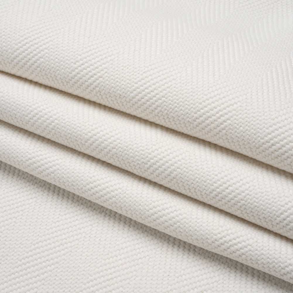 Olefin Upholstery Twill - Ivory Railroaded Herringbone - Folded Olefin Upholstery Twill - Ivory Railroaded Herringbone - Folded
