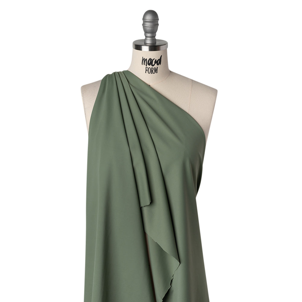 Stretch Econyl Nylon Jersey - Army Green - Designer Deadstock - Drape Stretch Econyl Nylon Jersey - Army Green - Designer Deadstock - Drape