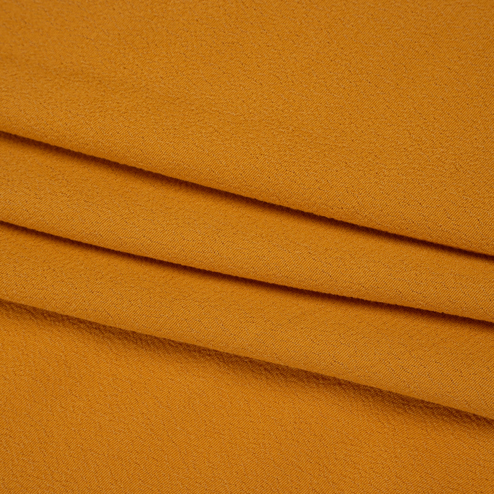 Rayon Blend Ghost Crepe - Golden Mustard Yellow - Designer Deadstock - Folded Rayon Blend Ghost Crepe - Golden Mustard Yellow - Designer Deadstock - Folded
