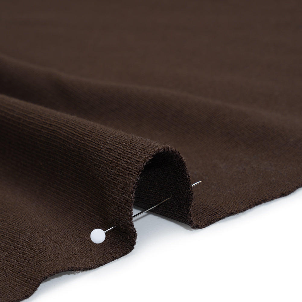 Stretch Tencel Rib Knit - Chocolate Brown - Designer Deadstock - Detail Stretch Tencel Rib Knit - Chocolate Brown - Designer Deadstock - Detail