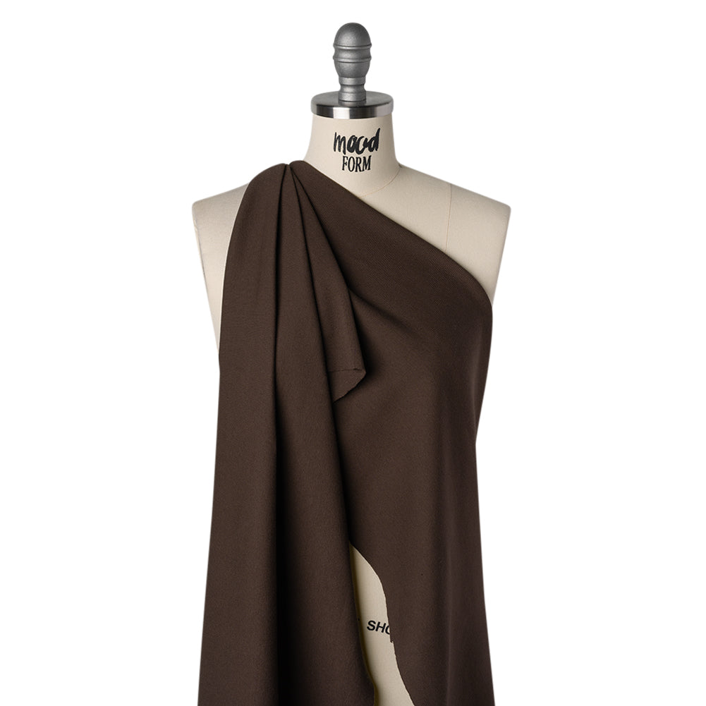 Stretch Tencel Rib Knit - Chocolate Brown - Designer Deadstock - Drape Stretch Tencel Rib Knit - Chocolate Brown - Designer Deadstock - Drape