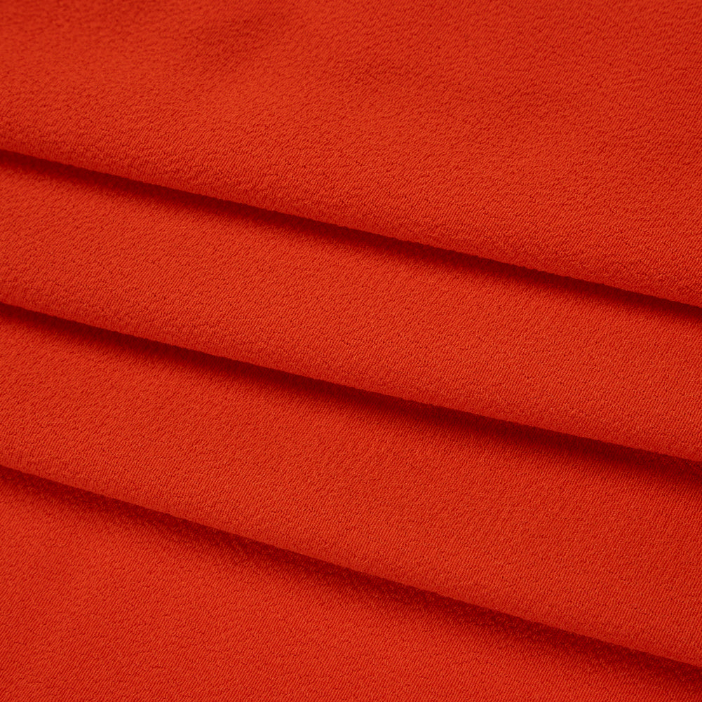 Rayon Blend Ghost Crepe - Vivid Red Orange - Designer Deadstock - Folded Rayon Blend Ghost Crepe - Vivid Red Orange - Designer Deadstock - Folded