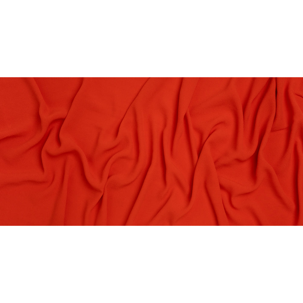 Rayon Blend Ghost Crepe - Vivid Red Orange - Designer Deadstock - Full Rayon Blend Ghost Crepe - Vivid Red Orange - Designer Deadstock - Full