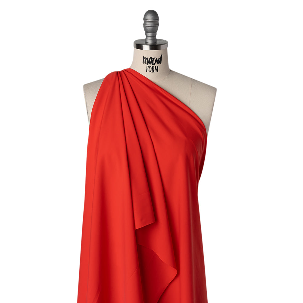 Stretch Econyl Nylon Jersey - Hot Red - Designer Deadstock - Drape Stretch Econyl Nylon Jersey - Hot Red - Designer Deadstock - Drape
