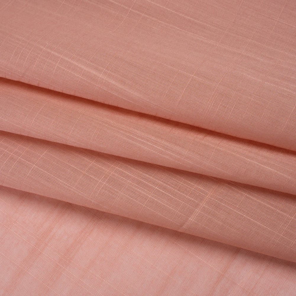 Textured Cotton Voile - Muskmelon Pink - Famous Australian Designer Deadstock - Folded Textured Cotton Voile - Muskmelon Pink - Famous Australian Designer Deadstock - Folded