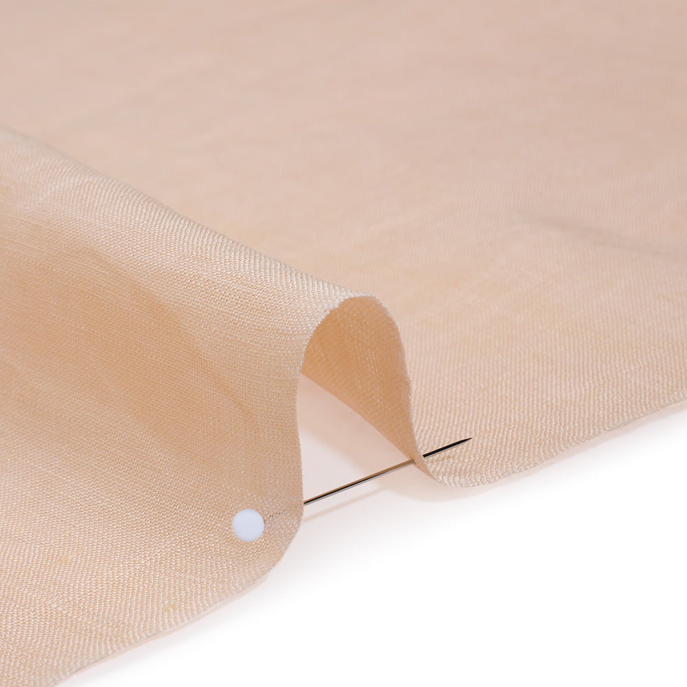 Plain Dyed Lightweight Linen Woven - Cream Pink - Famous Australian Designer Deadstock - Detail Plain Dyed Lightweight Linen Woven - Cream Pink - Famous Australian Designer Deadstock - Detail