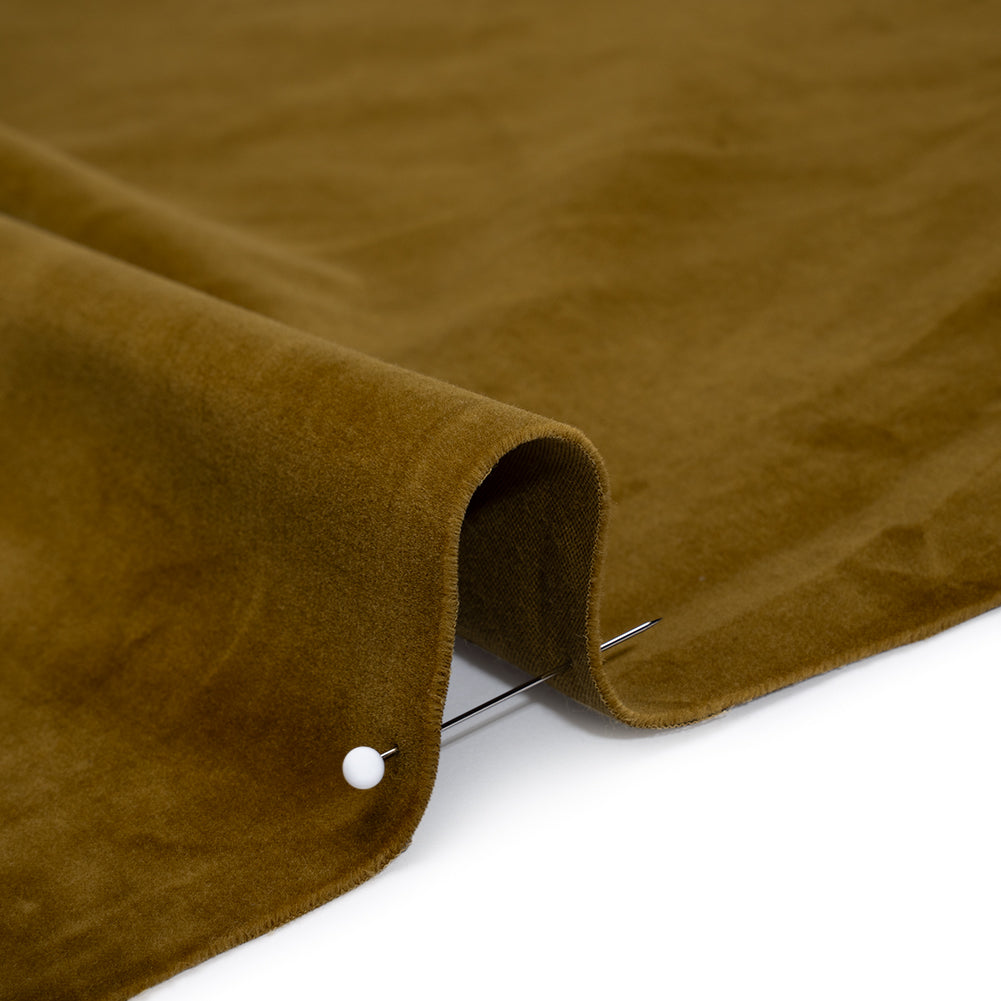 Stretch Cotton Velveteen - Cumin - Famous Australian Designer Deadstock - Detail Stretch Cotton Velveteen - Cumin - Famous Australian Designer Deadstock - Detail