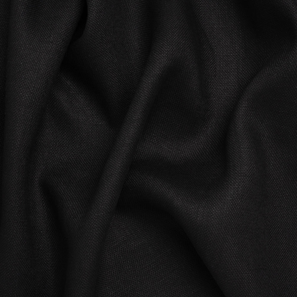 Linen Basketweave - Black - Famous Australian Designer Deadstock Linen Basketweave - Black - Famous Australian Designer Deadstock