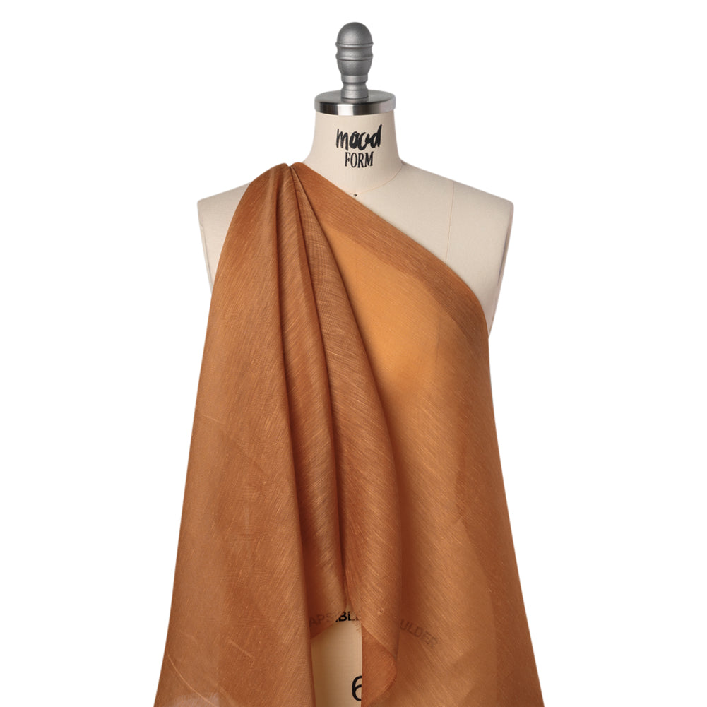 Linen and Silk Organza - Sienna - Famous Australian Designer Deadstock - Drape Linen and Silk Organza - Sienna - Famous Australian Designer Deadstock - Drape