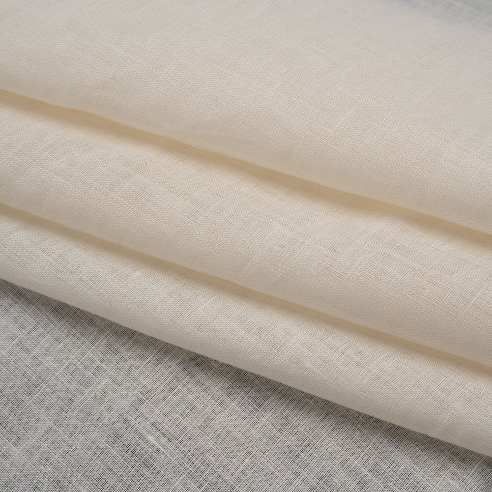 Soft Lightweight Linen Woven - Cream - Famous Australian Designer Deadstock - Folded Soft Lightweight Linen Woven - Cream - Famous Australian Designer Deadstock - Folded