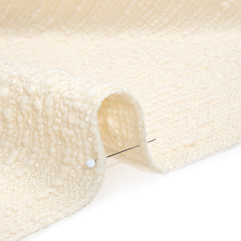 Slubby Wool Boucle - Cream - Famous Australian Designer Deadstock - Detail Slubby Wool Boucle - Cream - Famous Australian Designer Deadstock - Detail