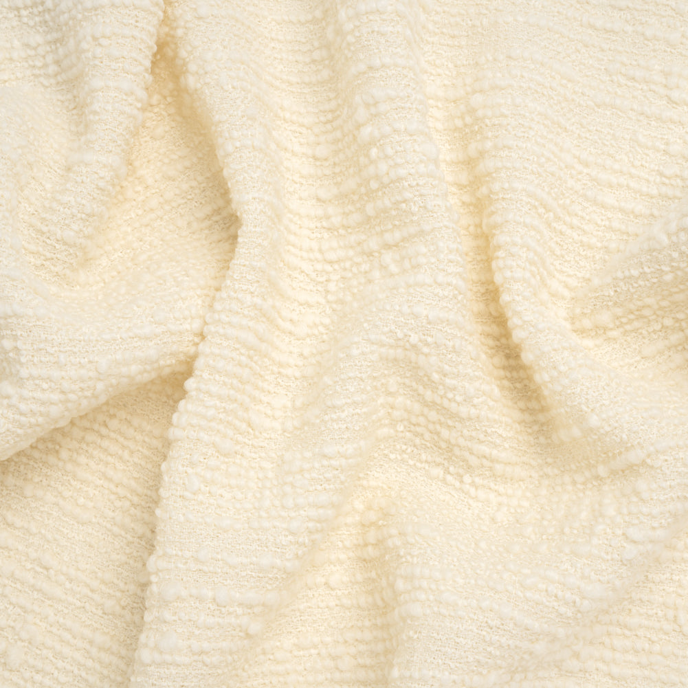 Slubby Wool Boucle - Cream - Famous Australian Designer Deadstock Slubby Wool Boucle - Cream - Famous Australian Designer Deadstock