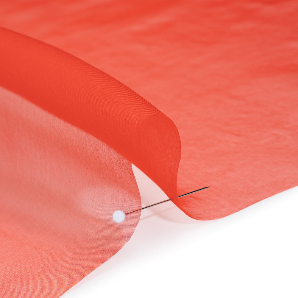 Silk Organza - Tomato Red - Famous Australian Designer Deadstock Detail Silk Organza - Tomato Red - Famous Australian Designer Deadstock Detail