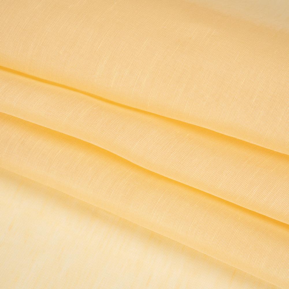 Linen and Silk Scrim - Popcorn Butter Yellow - Famous Australian Designer Deadstock - Folded Linen and Silk Scrim - Popcorn Butter Yellow - Famous Australian Designer Deadstock - Folded
