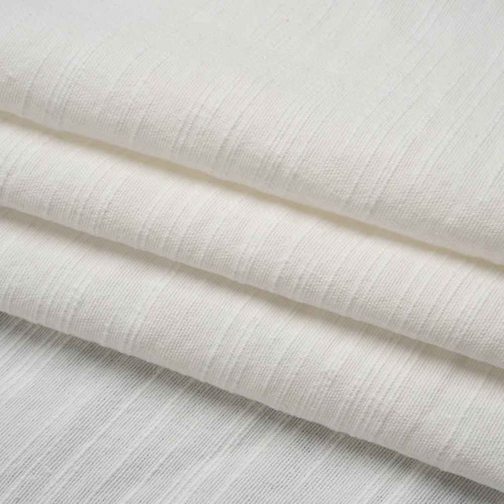 Slubbed Heavy Cotton and Linen Woven - Off White - Famous Australian Designer Deadstock - Folded Slubbed Heavy Cotton and Linen Woven - Off White - Famous Australian Designer Deadstock - Folded