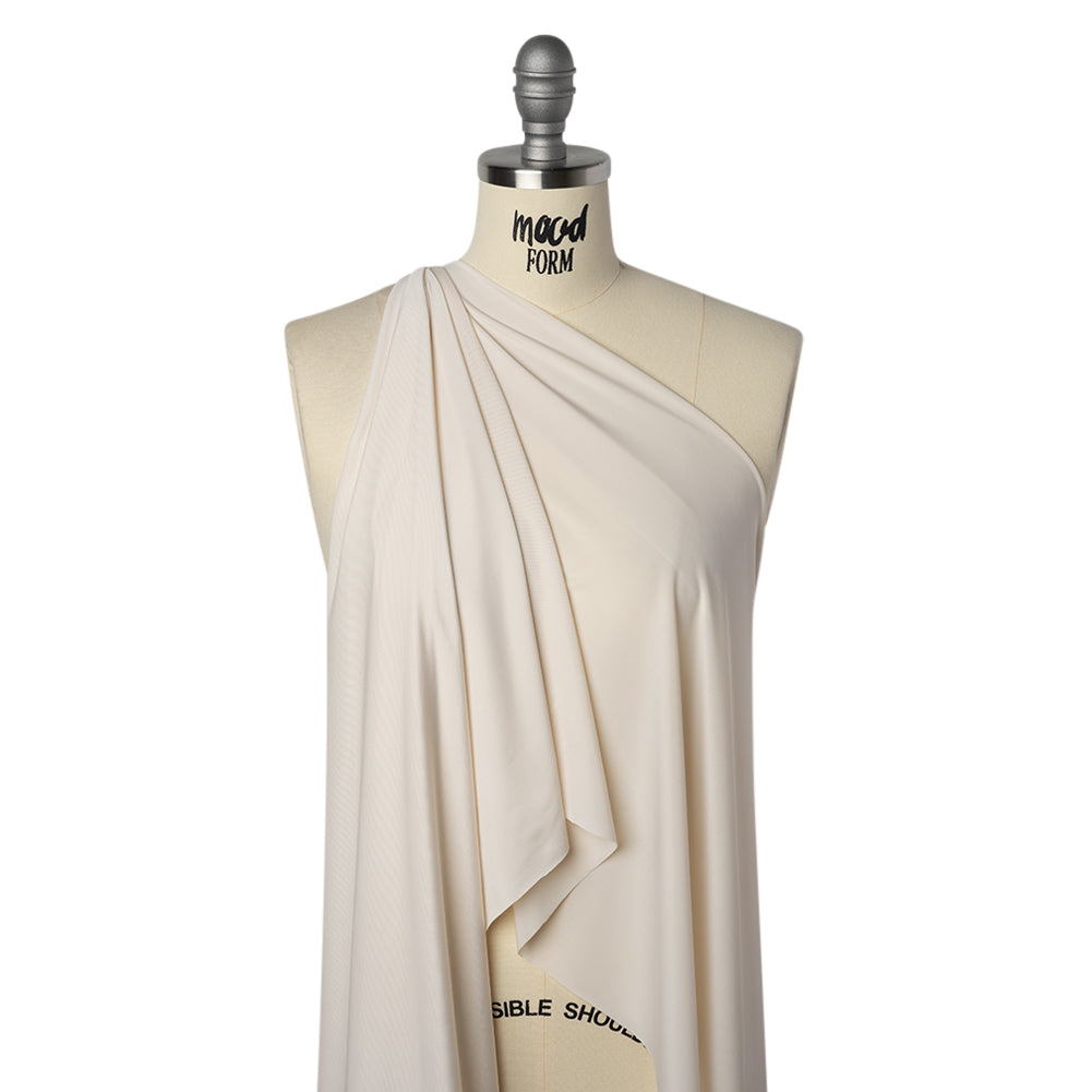 Stretch Polyester Jersey - Bleached Sand - Famous Australian Designer Deadstock - Drape Stretch Polyester Jersey - Bleached Sand - Famous Australian Designer Deadstock - Drape