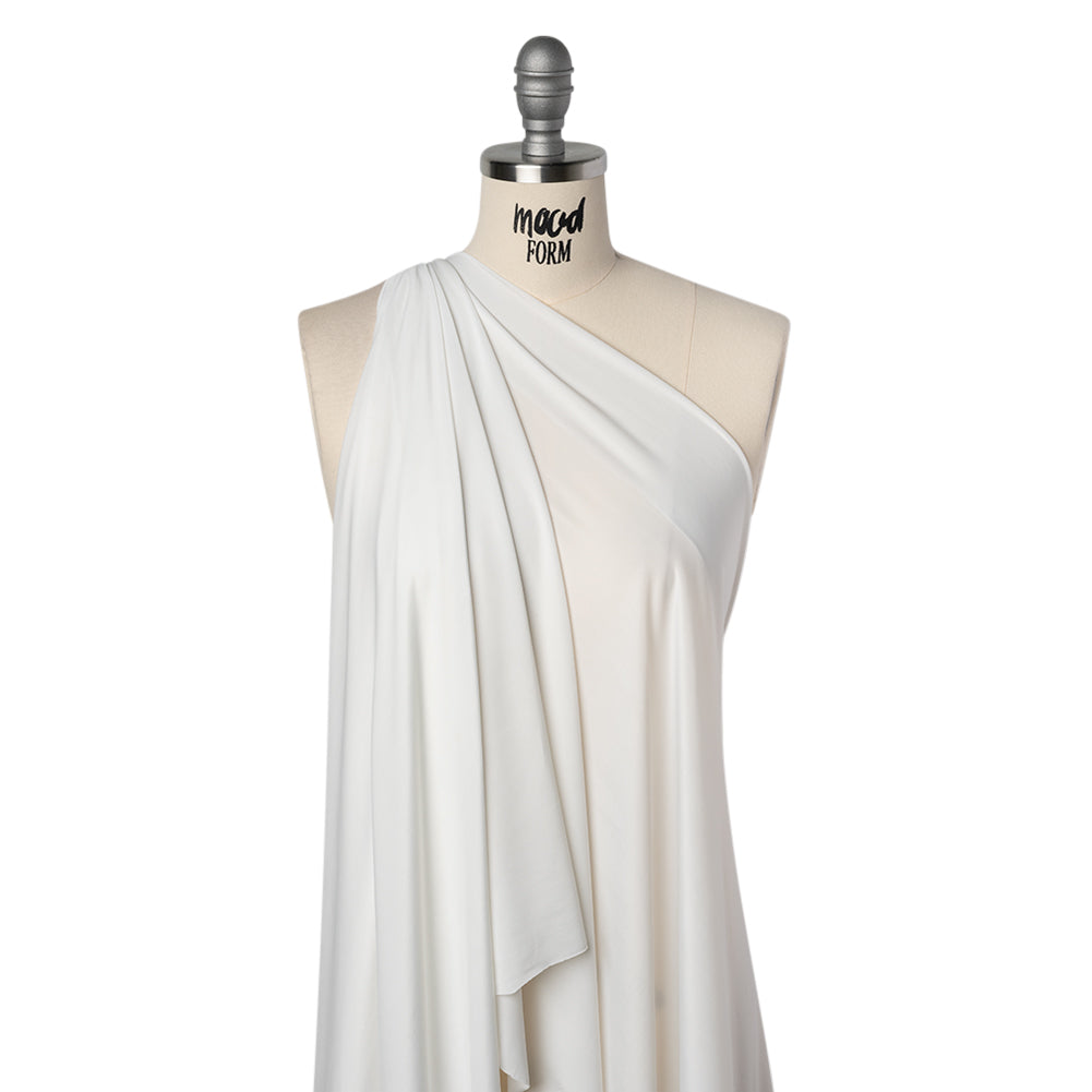 Stretch Polyester Jersey - Snow White - Famous Australian Designer Deadstock - Drape Stretch Polyester Jersey - Snow White - Famous Australian Designer Deadstock - Drape