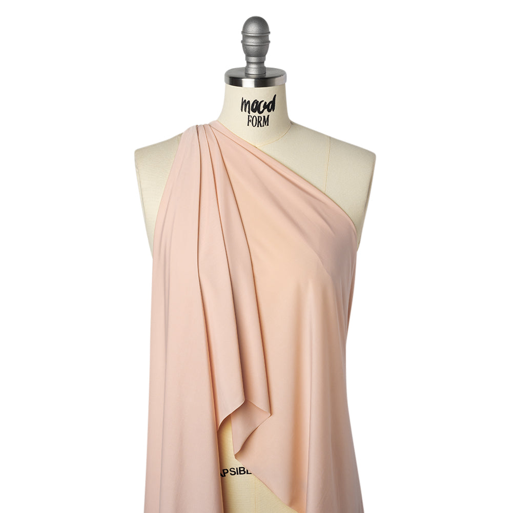 Stretch Polyester Jersey - Candlelight Peach - Famous Australian Designer Deadstock - Drape Stretch Polyester Jersey - Candlelight Peach - Famous Australian Designer Deadstock - Drape