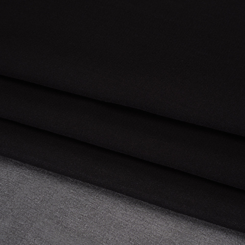 Silk Chiffon - Black - Famous Australian Designer Deadstock - Folded Silk Chiffon - Black - Famous Australian Designer Deadstock - Folded