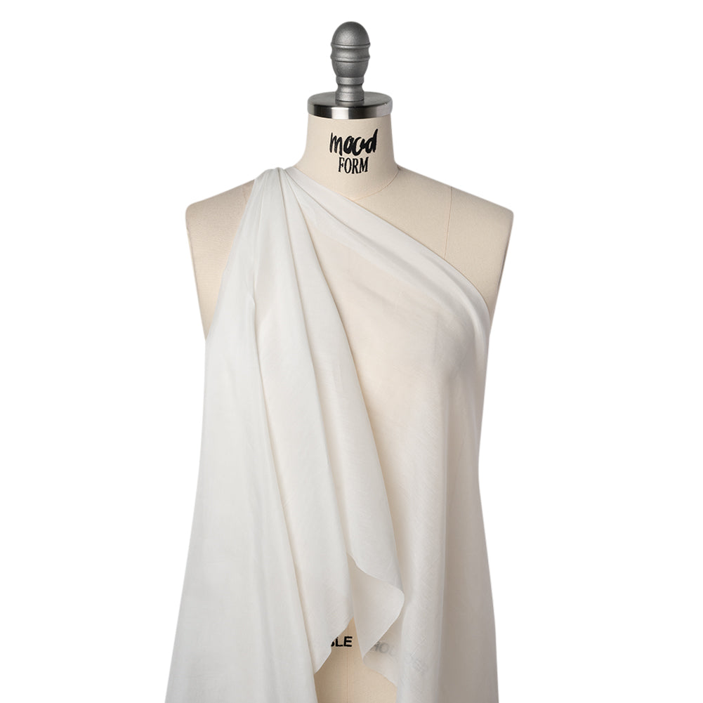 Silk and Cotton Voile - Ivory - Famous Australian Designer Deadstock - Drape Silk and Cotton Voile - Ivory - Famous Australian Designer Deadstock - Drape