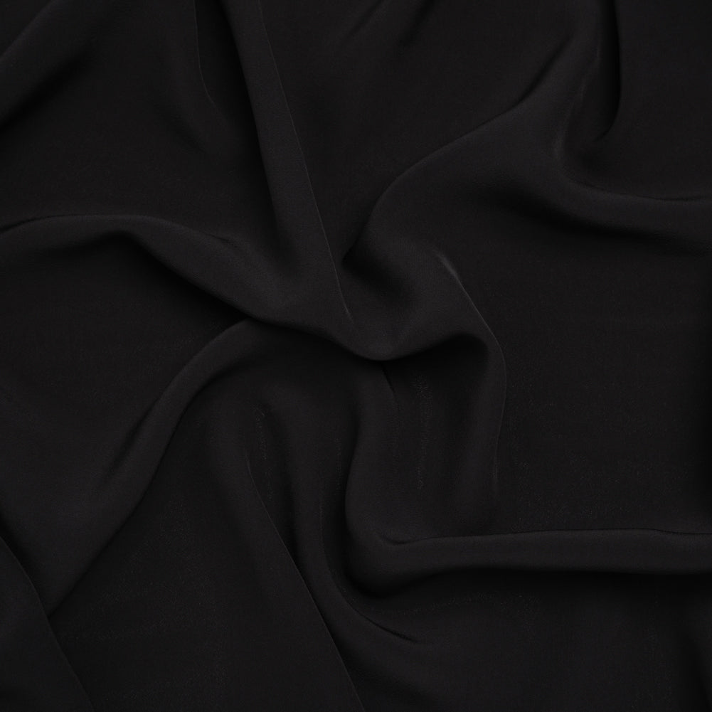 Viscose Crepe de Chine - Black - Famous Australian Designer Deadstock Viscose Crepe de Chine - Black - Famous Australian Designer Deadstock
