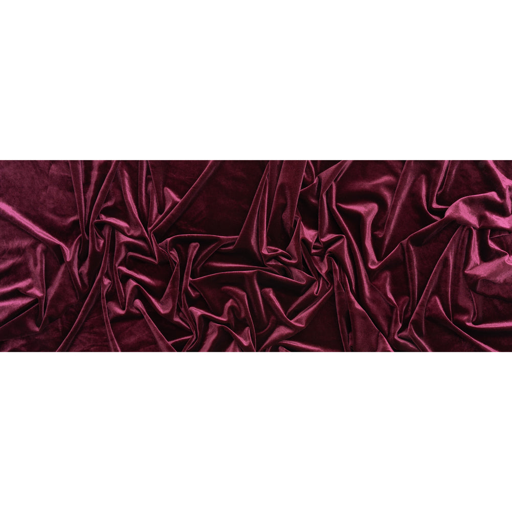 Stretch Polyester Velour - Aubergine - Designer Deadstock - Full Stretch Polyester Velour - Aubergine - Designer Deadstock - Full