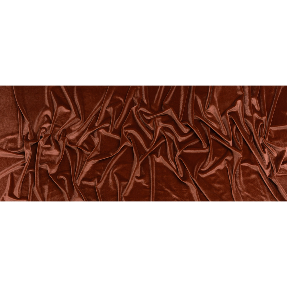 Stretch Polyester Velour - Cinnamon - Designer Deadstock - Full Stretch Polyester Velour - Cinnamon - Designer Deadstock - Full
