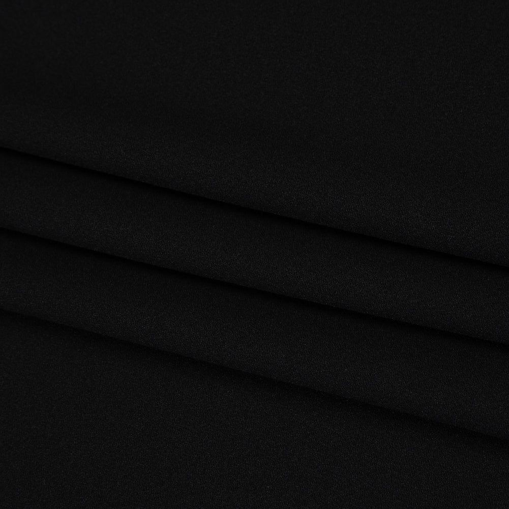 Drapey Polyester Crepe - Black - Designer Deadstock - Folded Drapey Polyester Crepe - Black - Designer Deadstock - Folded