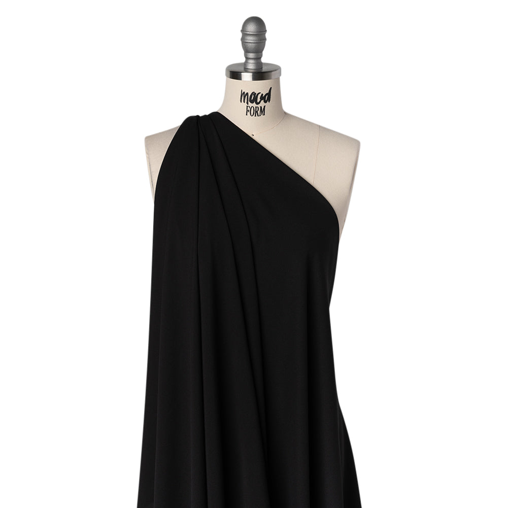 Drapey Polyester Crepe - Black - Designer Deadstock - Drape Drapey Polyester Crepe - Black - Designer Deadstock - Drape