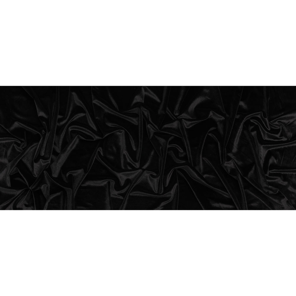 Polyester Velour - Tuxedo Black - Designer Deadstock - Full Polyester Velour - Tuxedo Black - Designer Deadstock - Full