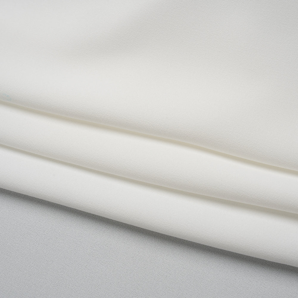 Lightweight Polyester Crepe - Off White - Designer Deadstock Folded Lightweight Polyester Crepe - Off White - Designer Deadstock Folded