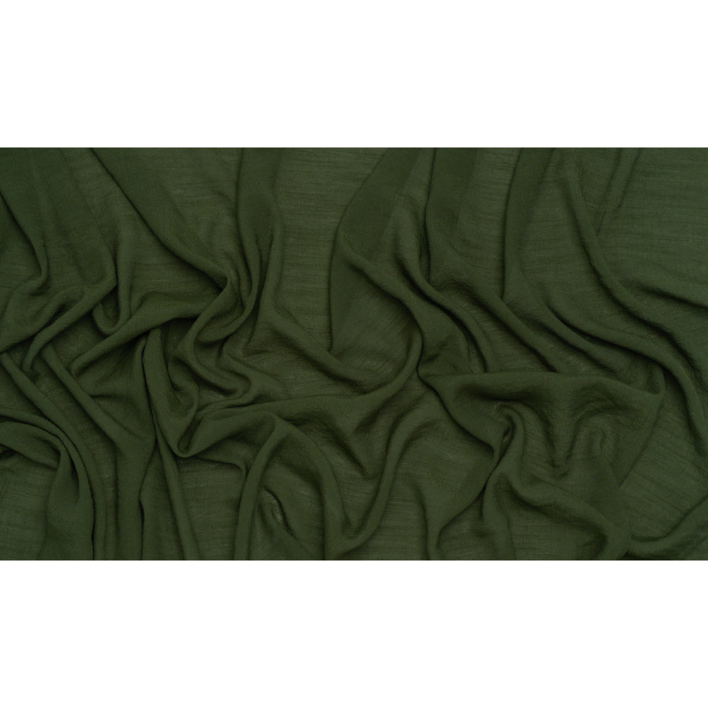 Textured Polyester and Rayon Gauzy Woven - Hunter Green - Designer Deadstock - Full Textured Polyester and Rayon Gauzy Woven - Hunter Green - Designer Deadstock - Full