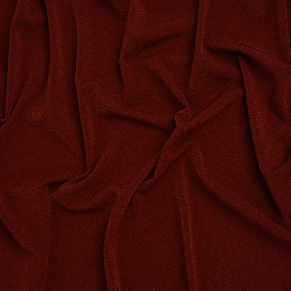 Stretch Polyester Crepe Knit - Wine Red - Designer Deadstock Stretch Polyester Crepe Knit - Wine Red - Designer Deadstock