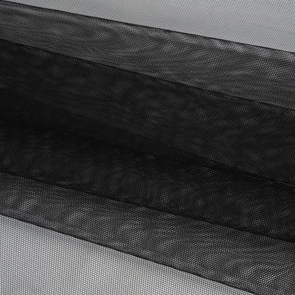 Polyester Tulle - Black - Designer Deadstock Folded Polyester Tulle - Black - Designer Deadstock Folded