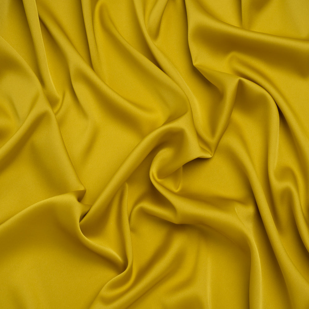 Stretch Polyester Charmeuse - Citron Yellow - Designer Deadstock Stretch Polyester Charmeuse - Citron Yellow - Designer Deadstock