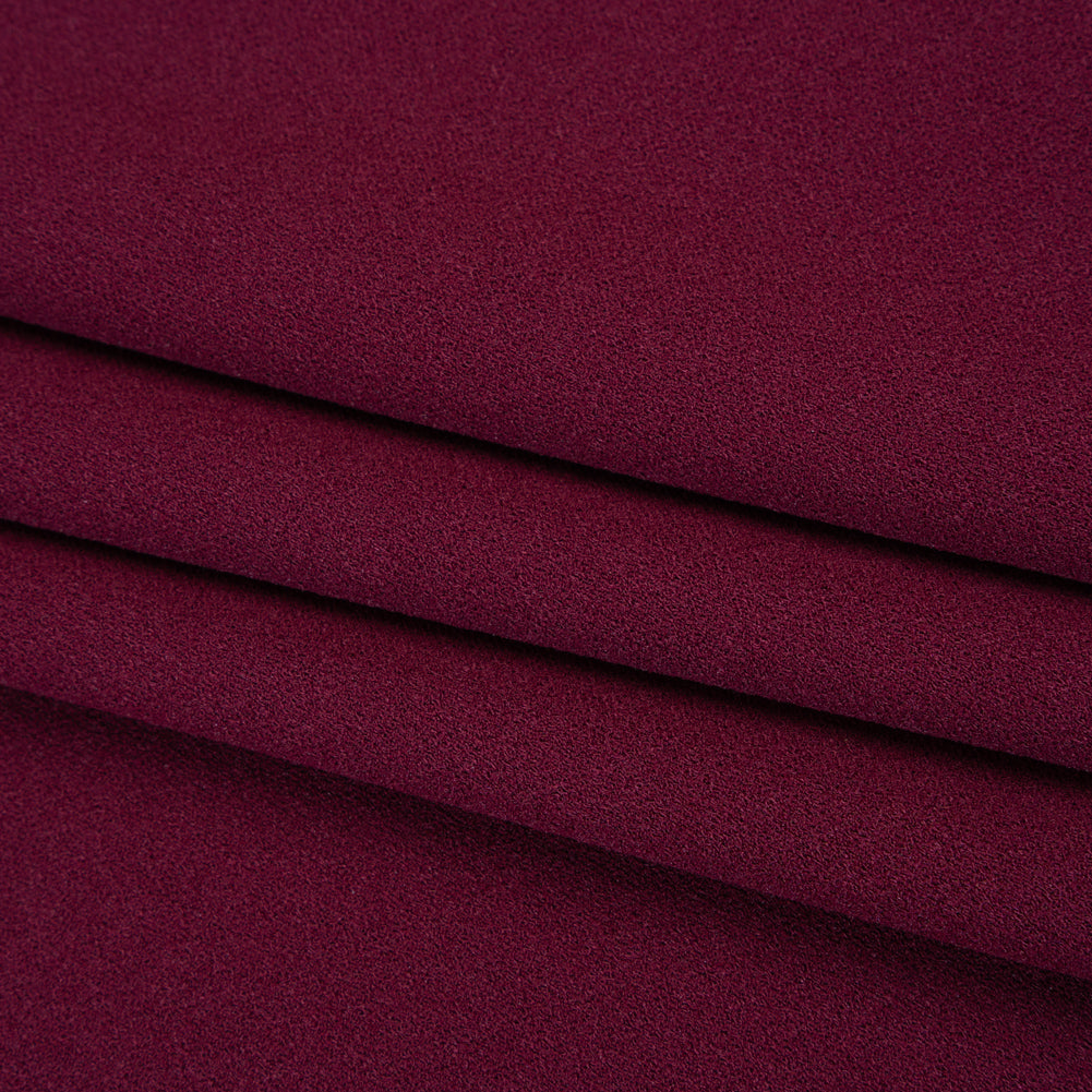 Stretch Polyester Crepe Scuba Knit - Wild Cherry - Designer Deadstock - Folded Stretch Polyester Crepe Scuba Knit - Wild Cherry - Designer Deadstock - Folded