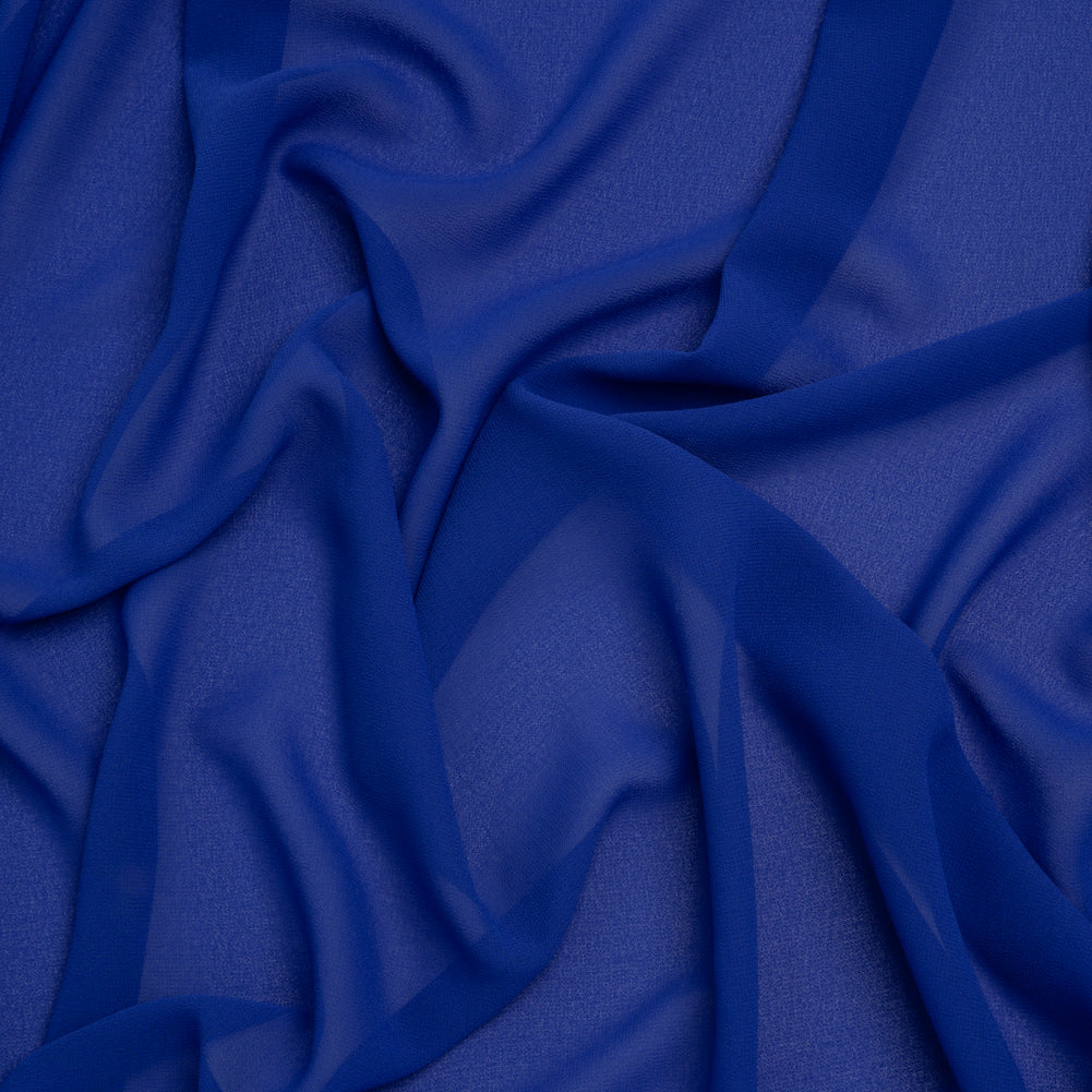 Polyester Chiffon - Lapis Blue - Designer Deadstock Polyester Chiffon - Lapis Blue - Designer Deadstock